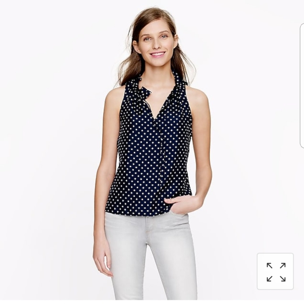 J. Crew polka dot ruffled top in lime sz 0